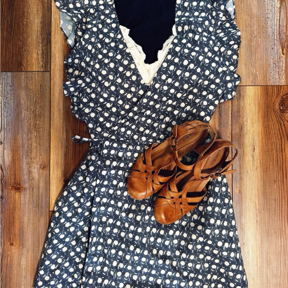 Urban Outfitters Navy and Cream Mini Dress
